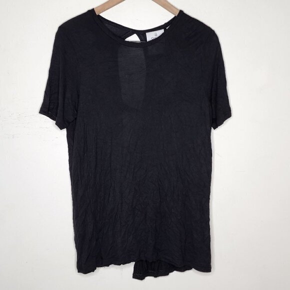 Cheap Monday Black Cutout Back Short Sleeve T Shirt, sz M - Picture 1 of 8